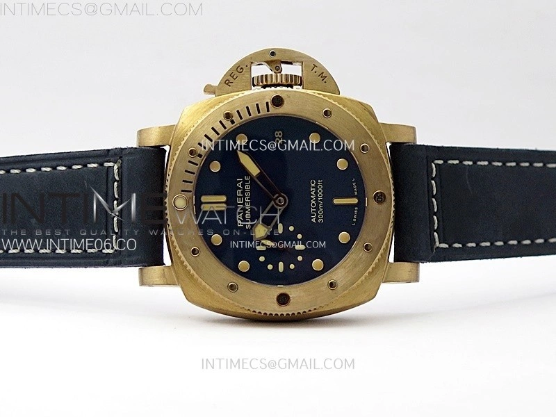 PAM1074 W Bronzo VSF 1:1 Best Edition Blue Dial on Blue Calfskin Strap P.900 Clone